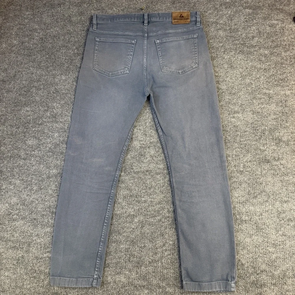American Giant Roughneck Pants Mens 32x32 Blue Stretch Canvas USA Made (34x30)